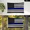 G128 Combo Pack: 6 Ft Tangle Free Aluminum Spinning Flagpole (White) & Thin Blue Line Flag 3x5 Ft, LiteWeave Pro Series Printed 150D Polyester, 4 Corner Brass Grommets | Pole with Flag Included
